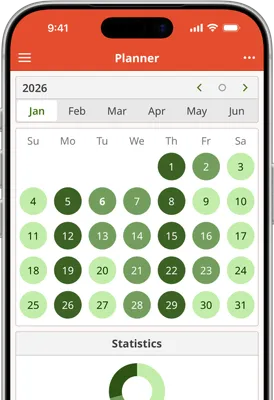Screenshot of Homemaking App planner page on iOS